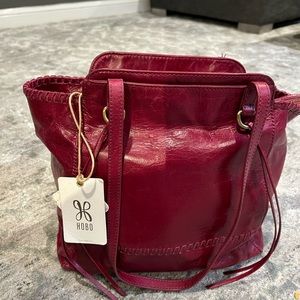 Hobo Ruby Praise Logan Berry Tote Bag Red Genuine Leather 12x14.75x4.75